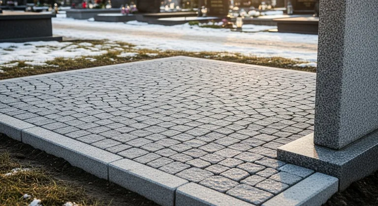 Брусчатка с гранитным цоколем по периметру, образец ПМ013 в Нижневартовске