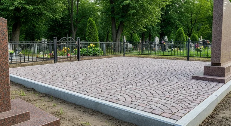 Гранитная плитка ёлочкой на участке, образец ПМ021 в Нижневартовске