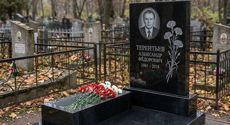 Памятник с гравировкой гвоздик — выполненная работа «Терентьев» в Нижневартовске