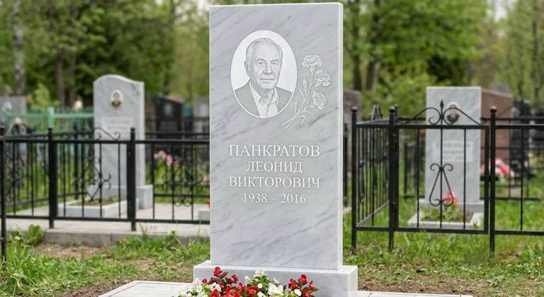 Памятник с гравировкой гвоздик — выполненная работа «Панкратов» в Нижневартовске