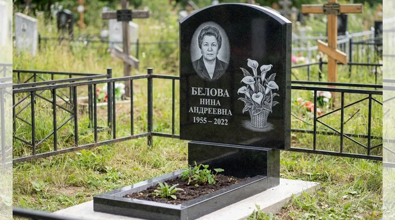 Памятник с гравировкой калл — выполненная работа «Белова» в Нижневартовске