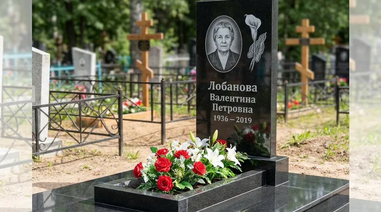 Памятник с гравировкой калл — выполненная работа «Лобанова» в Нижневартовске