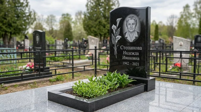 Памятник с гравировкой калл — выполненная работа «Степанова» в Нижневартовске