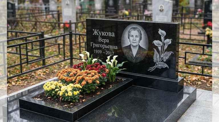 Памятник с гравировкой калл — выполненная работа «Жукова» в Нижневартовске