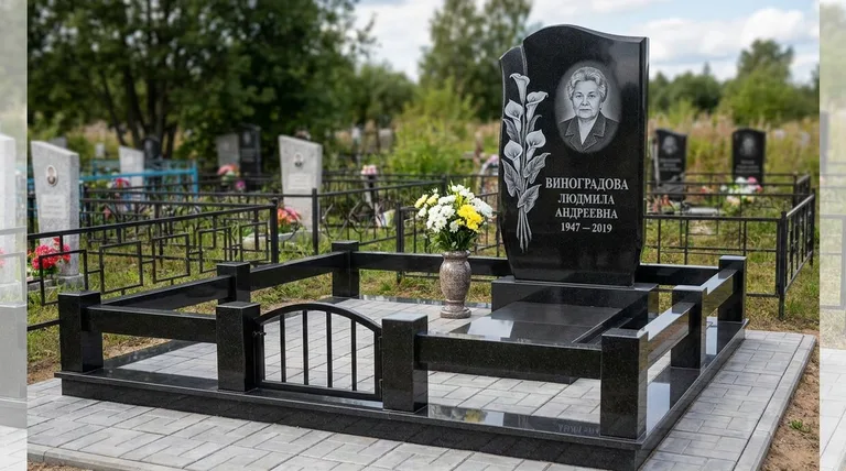 Памятник с гравировкой калл — выполненная работа «Виноградова» в Нижневартовске