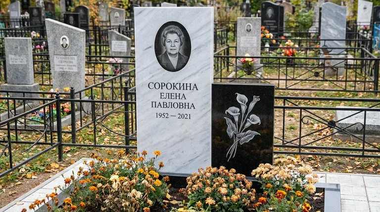 Памятник с гравировкой калл — выполненная работа «Сорокина» в Нижневартовске