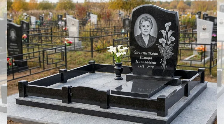 Памятник с гравировкой калл — выполненная работа «Овчинникова» в Нижневартовске