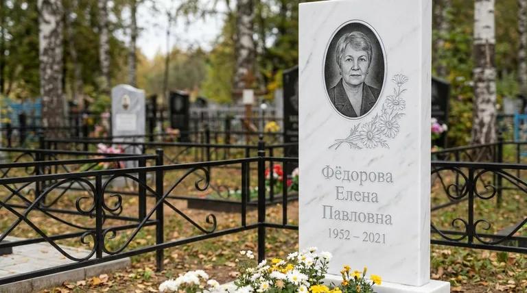 Памятник с гравировкой ромашек — выполненная работа «Фёдорова» в Нижневартовске