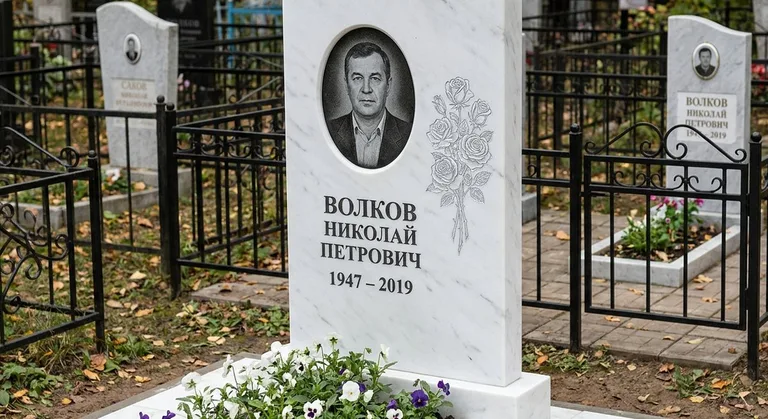 Памятник с гравировкой роз — выполненная работа «Волков» в Нижневартовске