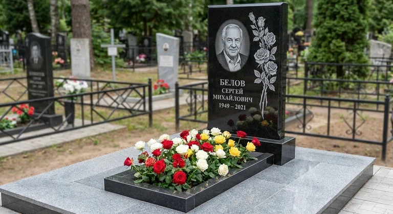 Гравировка цветов на памятник в Нижневартовске — розы на граните