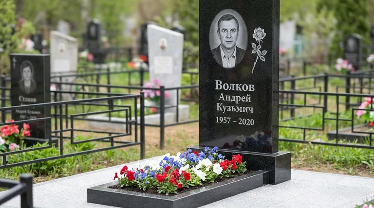 Памятник с гравировкой роз — выполненная работа «Волков» в Нижневартовске