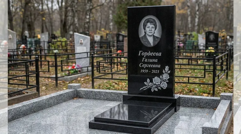 Памятник с гравировкой роз — выполненная работа «Гордеева» в Нижневартовске