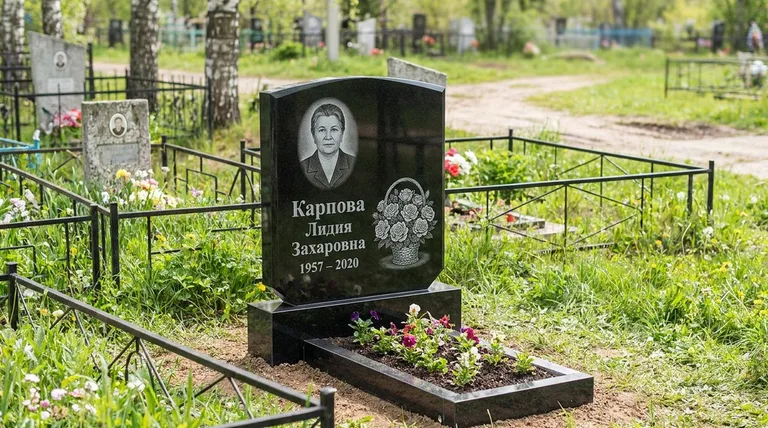 Памятник с гравировкой роз — выполненная работа «Карпова» в Нижневартовске