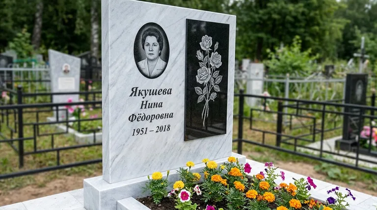 Памятник с гравировкой роз — выполненная работа «Якушева» в Нижневартовске