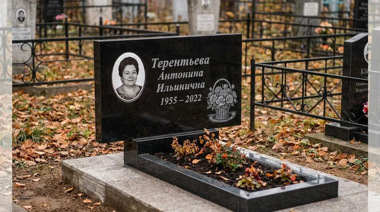 Памятник с гравировкой роз — выполненная работа «Терентьева» в Нижневартовске