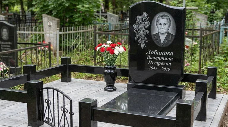 Памятник с гравировкой тюльпанов — выполненная работа «Лобанова» в Нижневартовске