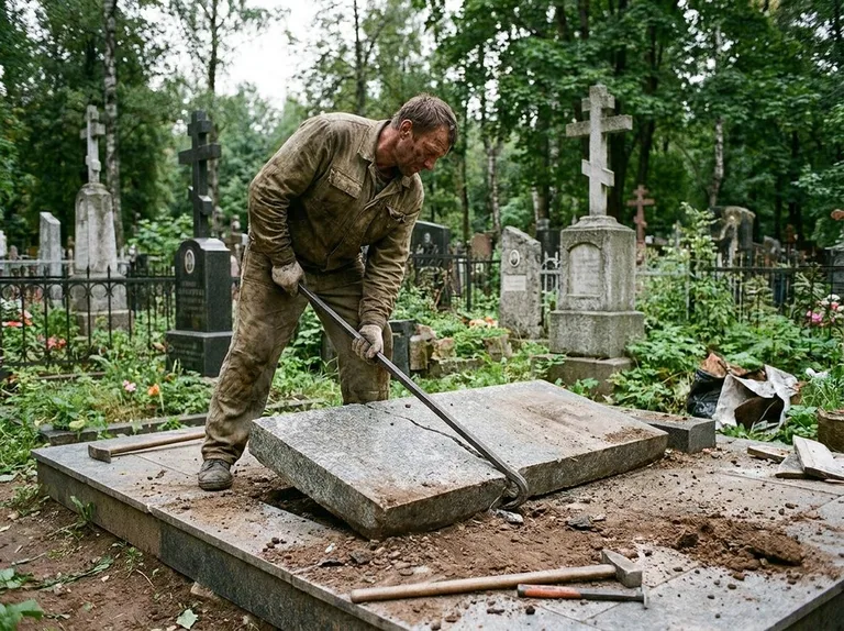 Демонтаж гранитной плитки и мощения участка в Нижневартовске