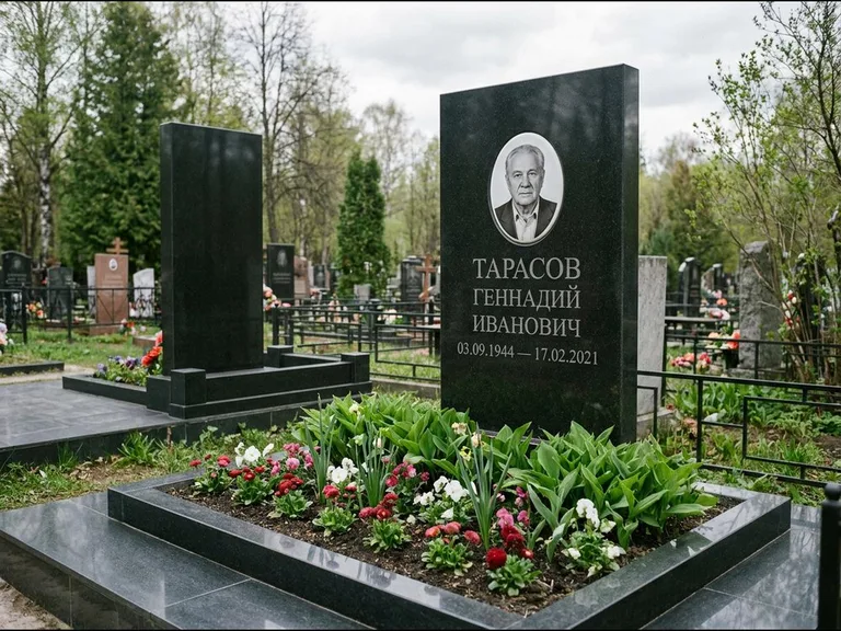 Керамический портрет на габбро-диабазе в Нижневартовске