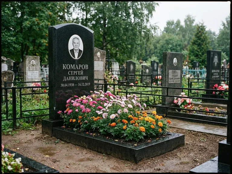 Портрет на керамике — семейный памятник в Нижневартовске