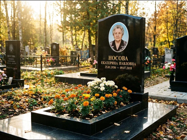 Керамический портрет мужчины на чёрном граните в Нижневартовске