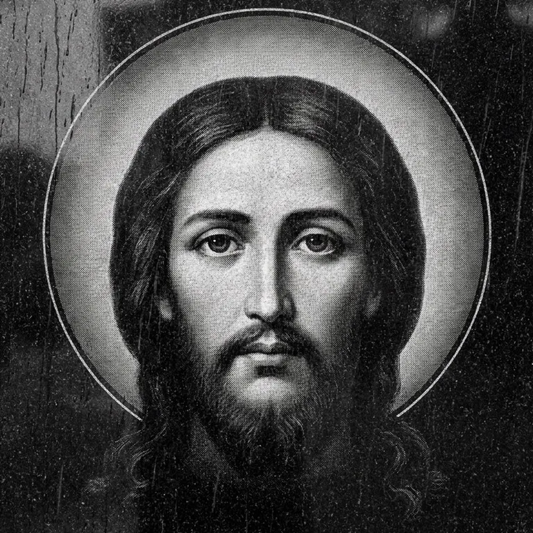 Эскиз иконы: «Моление о чаше» (полутон) — сюжетная композиция, гравировка на памятник в Нижневартовске