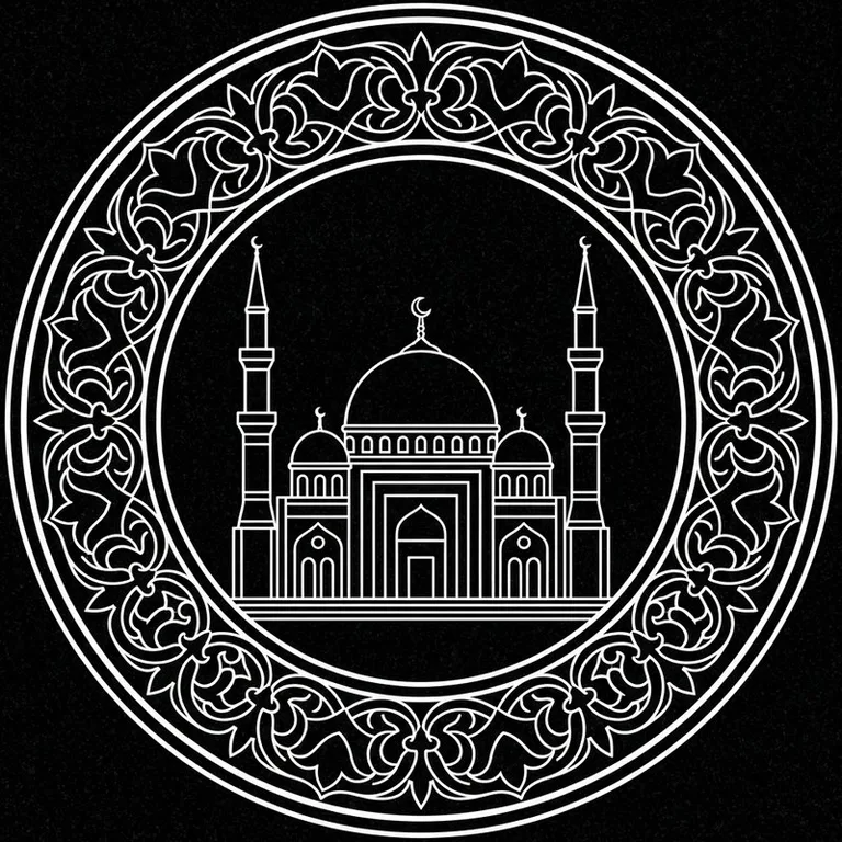 Эскиз: В медальоне — круглый медальон с восточным кантом в Нижневартовске