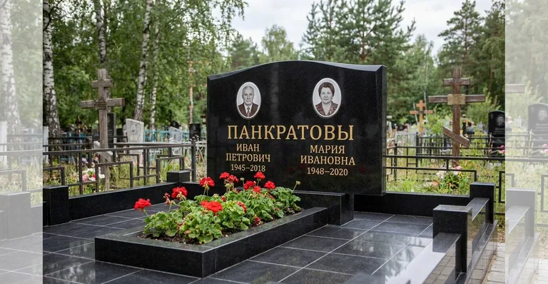Памятник с оградой, Памятники мастерской «Мастер Каменев» на кладбищах Москвы