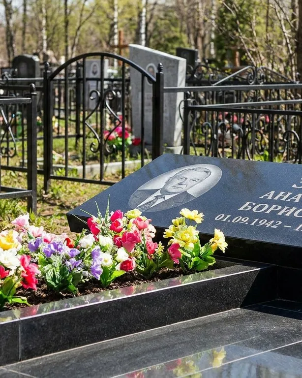 Премиум памятник под ключ с мощением и оградой в Нижневартовске