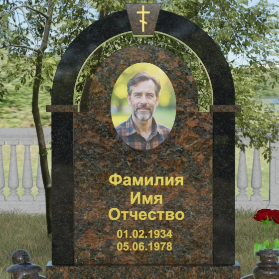 Вертикальный православный комбинированный комплекс в Ставрополе, гранит Дымовский