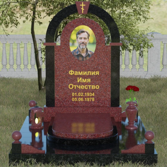 Вертикальный православный комбинированный комплекс в Ставрополе, гранит Лезниковский, вид 2