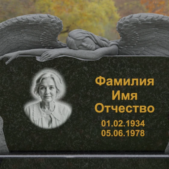 Элитный гранитный горизонтальный памятник в Ставрополе, гранит Габбро-диабаз