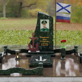 Гранитный вертикальный памятник одиночный - П189