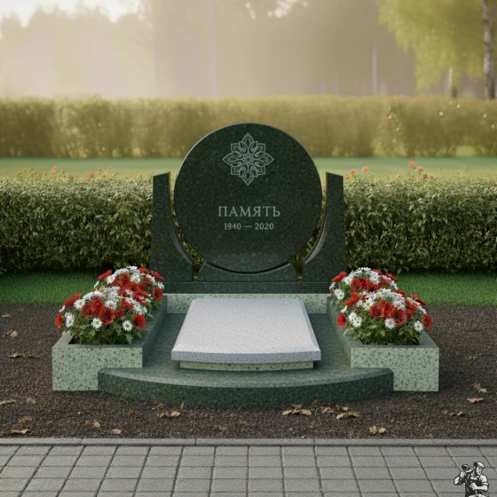 Гранитный вертикальный памятник для мемориального комплекса во Владивостоке, гранит Балтик грин