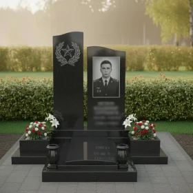Недорогой светский гранитный мемориальный комплекс - ПН305