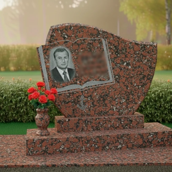 Двойной православный гранитный памятник во Владивостоке, гранит Дымовский