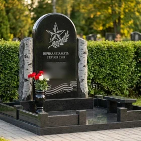 Гранитный мемориал светский вертикальный - ПН407