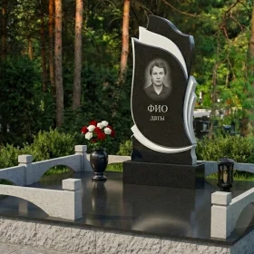 Гранитный вертикальный памятник, элитный - ПН448