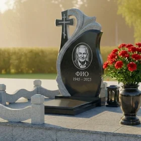 Элитный Гранитный памятник с крестом ПН478