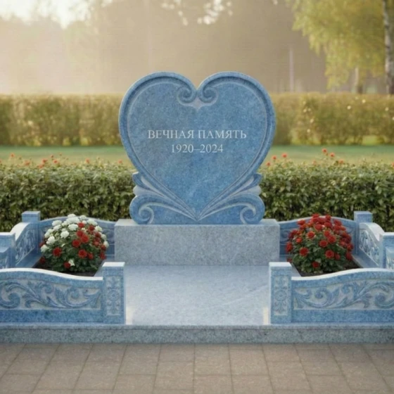 Светский вертикальный гранитный памятник в Рязани, гранит Блю Перл