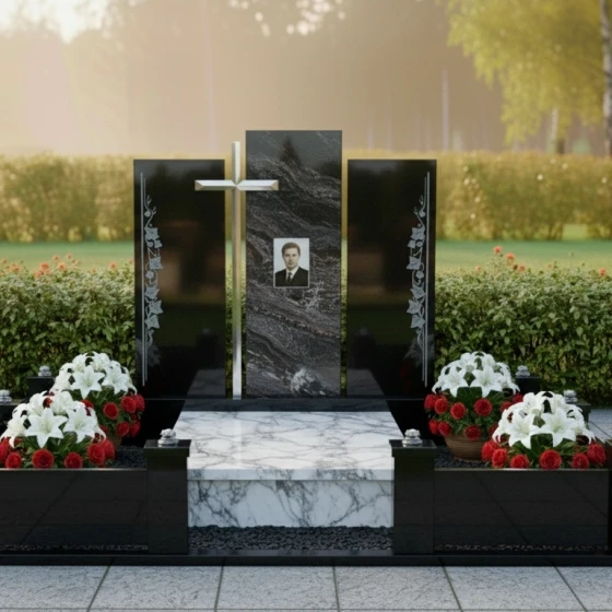 Гранитно — металлический мемориал в Ульяновске, гранит амфиболит
