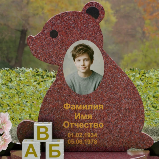 Вертикальный гранитный памятник для одного во Владивостоке, гранит Лезниковский