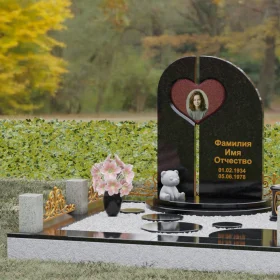 Гранитный вертикальный светский памятник на одного - П237
