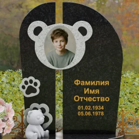 Гранитный вертикальный светский памятник на одного - П239