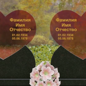 Светлый Гранит+Стекло Памятник Горизонтальный - П251