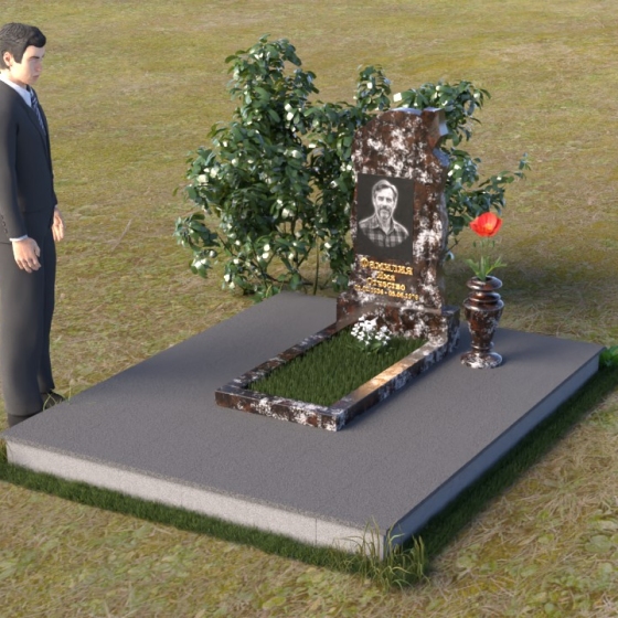 Гранитный памятник — капля с асимметричным верхом