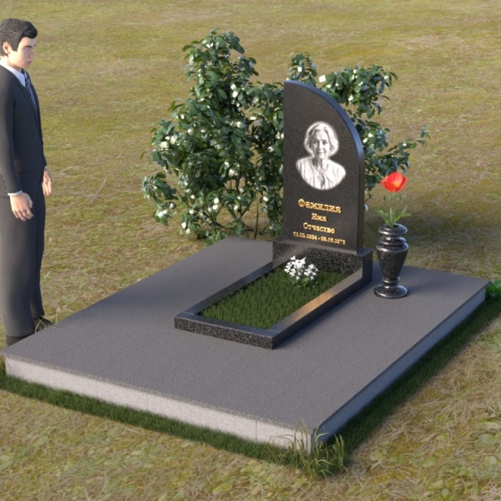 Памятник вертикальный из гранита габбро — диабаз в Тольятти