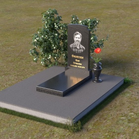 Вертикальный памятник из гранита Балтик грин - ПВ074