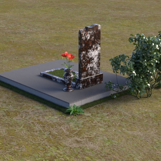 Вертикальный гранитный памятник светский в Воронеже, гранит амфиболит, вид 4