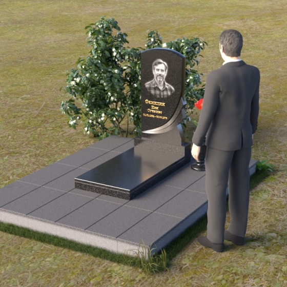 Памятник Гранитный вертикальный для одной персоны в Томске