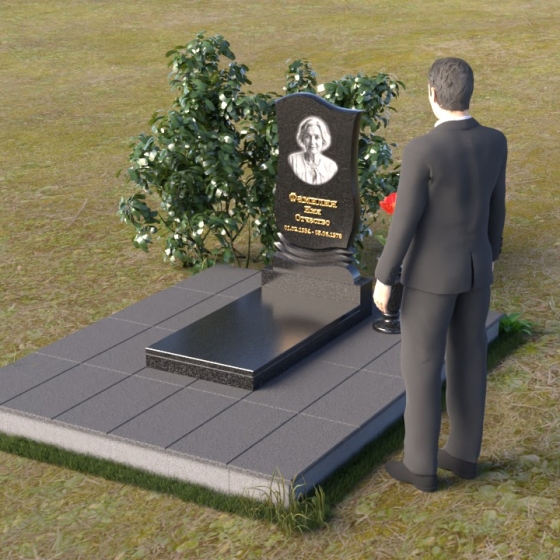 Вертикальный памятник из гранита лезниковский в Барнауле